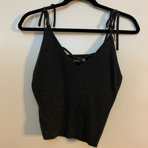 Pacsun Dark Grey Crop Top - Picture 1 of 4
